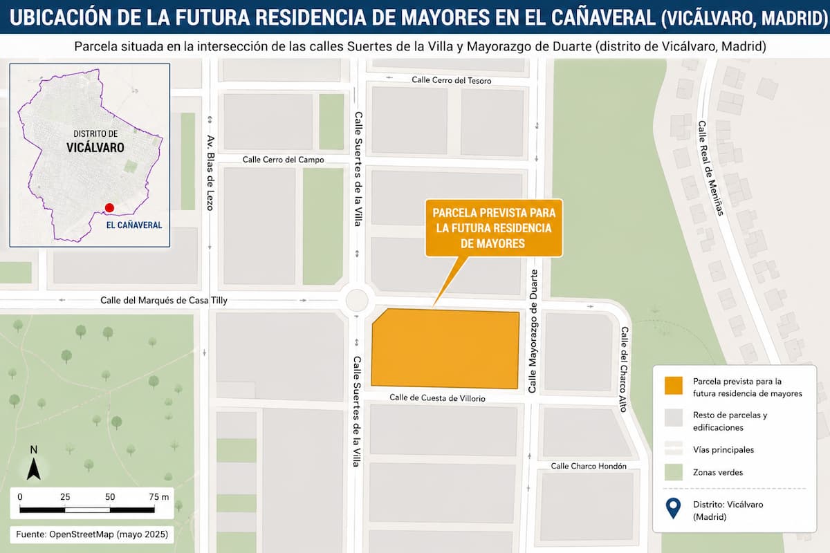 Ubicación de la futura residencia de El Cañaveral (gráfico Nuevo Sureste)